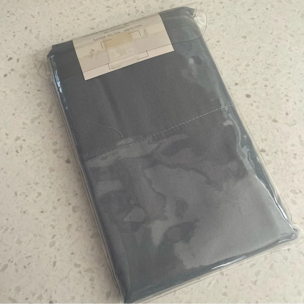 NWT West Elm Cotton Standard Size Pillow Cases Set Of 2 Blue
